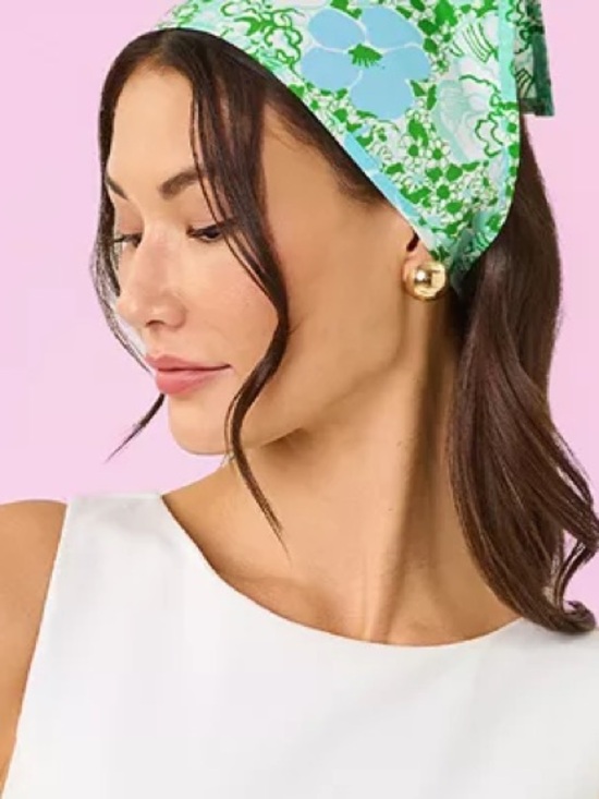 NWT Lilly Pulitzer Burst Of Joy Head Scarf Set Of 3 Bandana Scarves main image 6